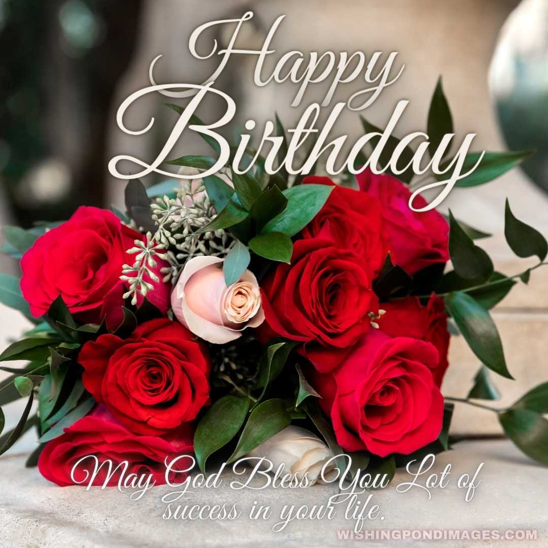 Flowers of red roses - Happy Birthday Flower Images